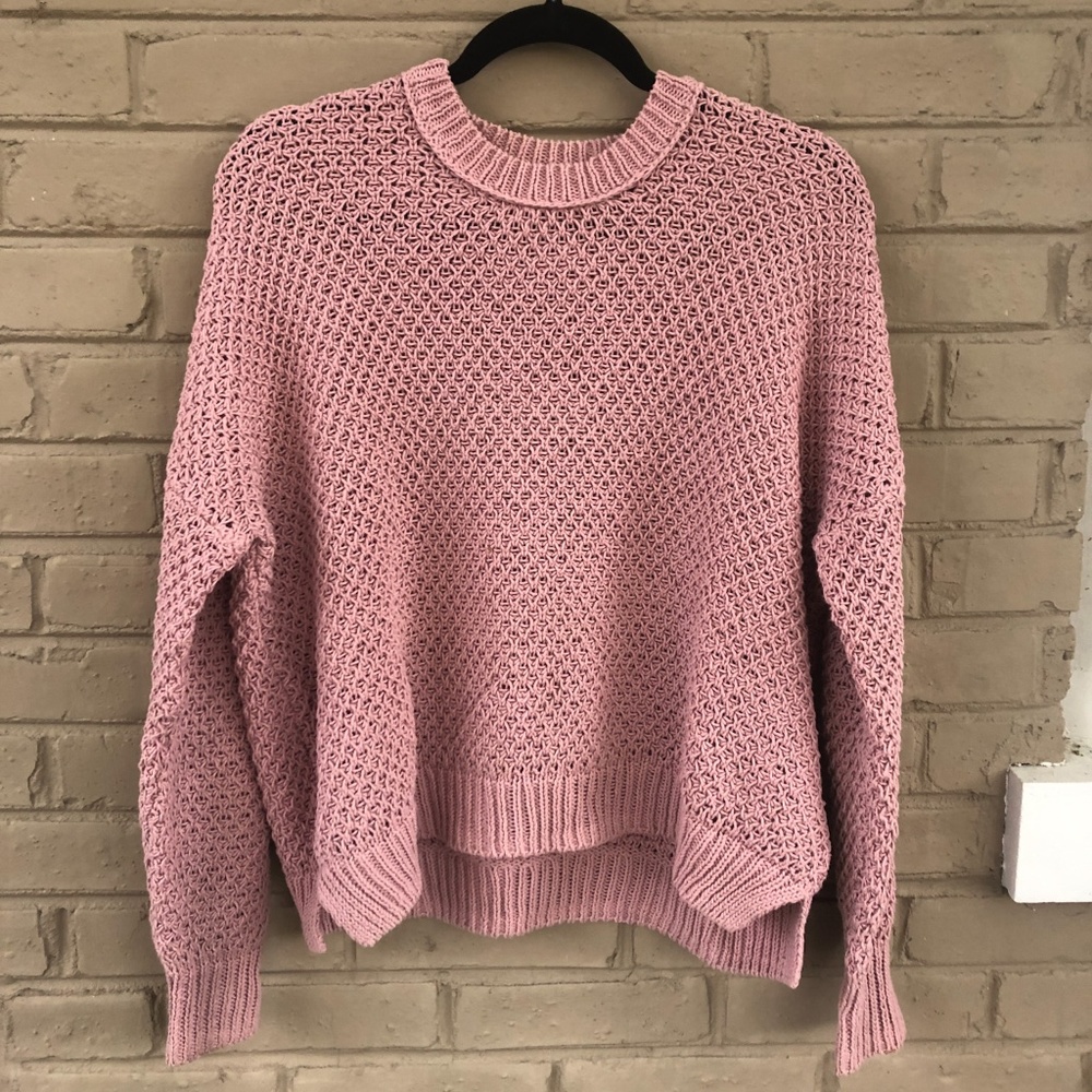 Madewell Blush Pink Open Weave Sweater